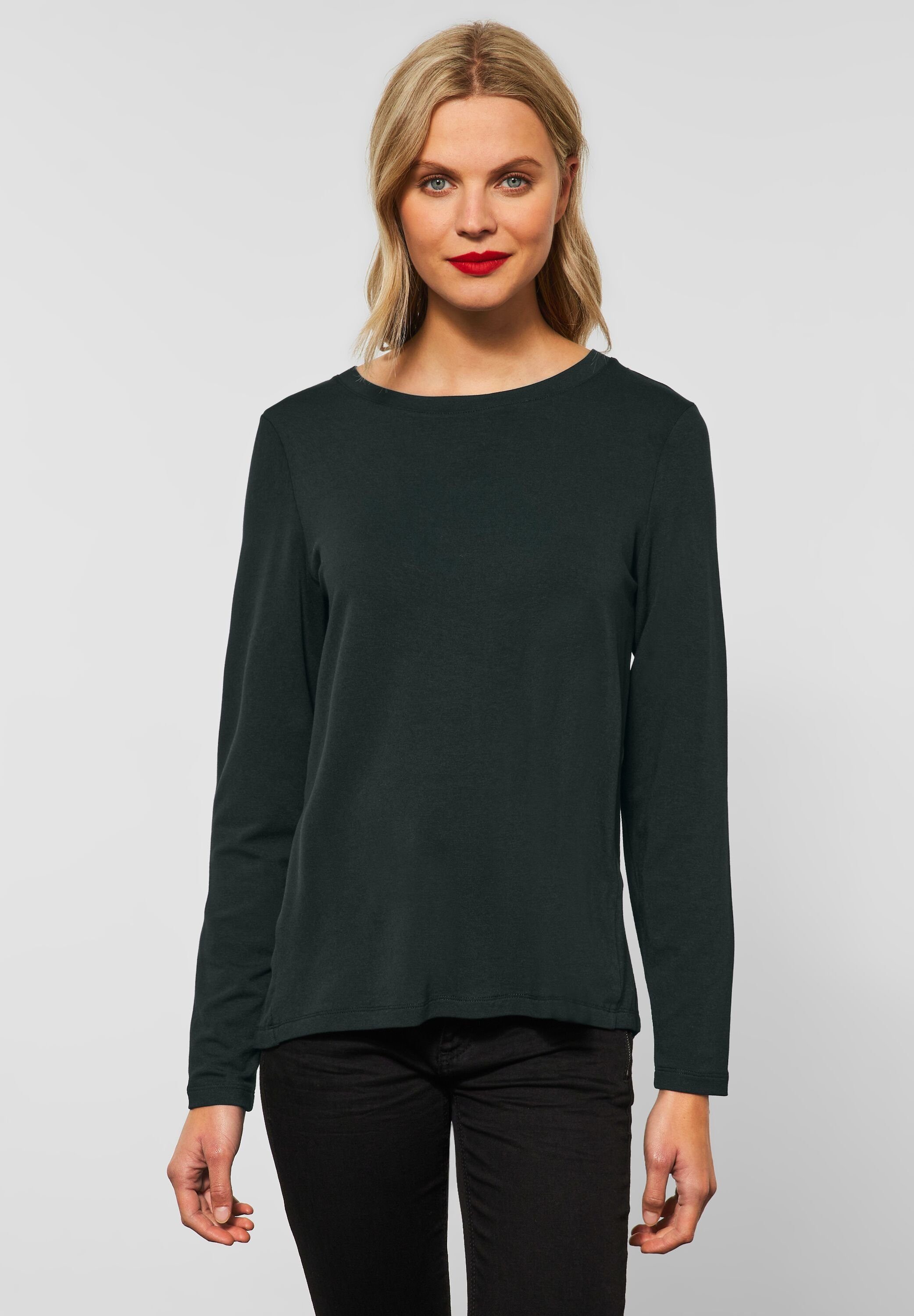 STREET ONE Langarmshirt mit Rückenfalte online kaufen OTTO